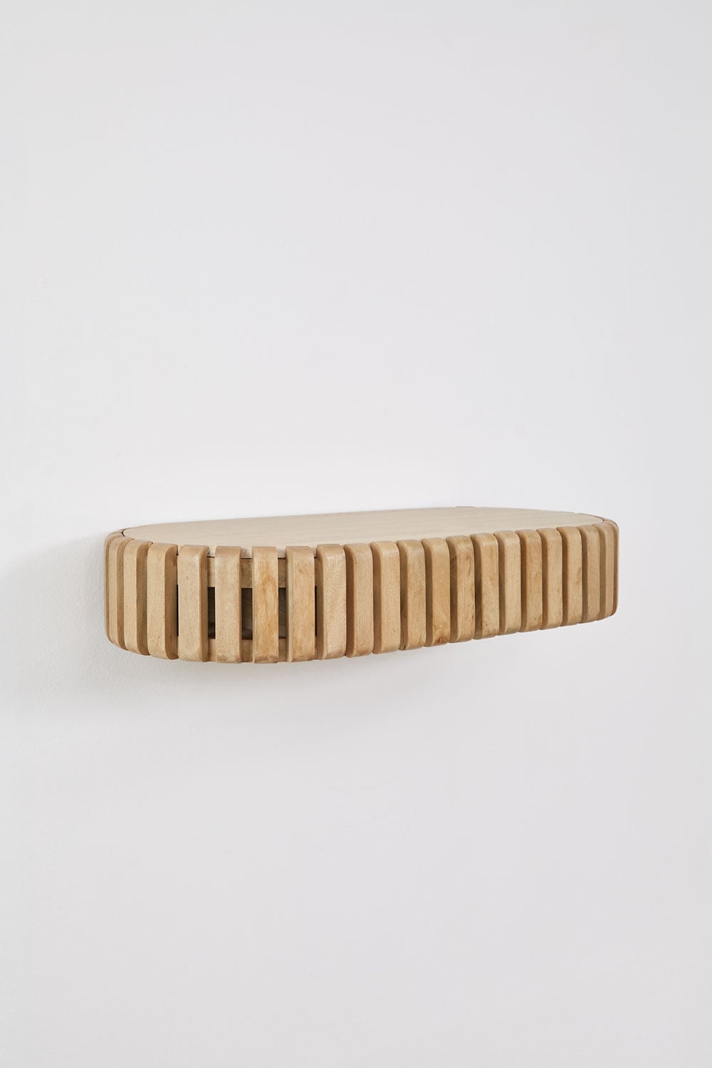 Consola de entrada de parede 90x40 cm em madeira de manga e pedra natural Bytum, imagem de galeria 3