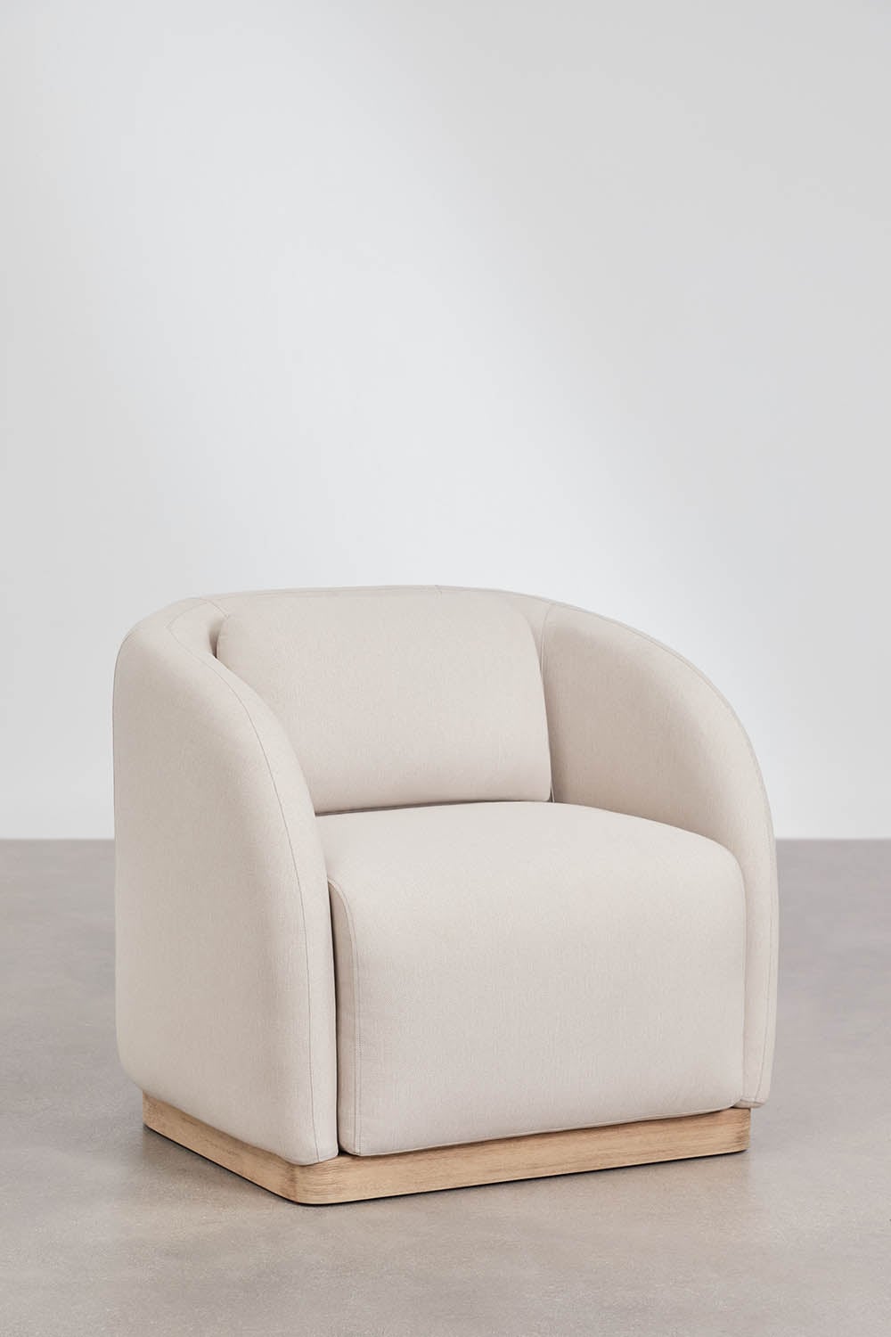 Conjunto de sala com sofá de 3 lugares, 2 poltronas e mesa de centro retangular 130x75 cm em madeira de acácia Verona, imagem de galeria 5