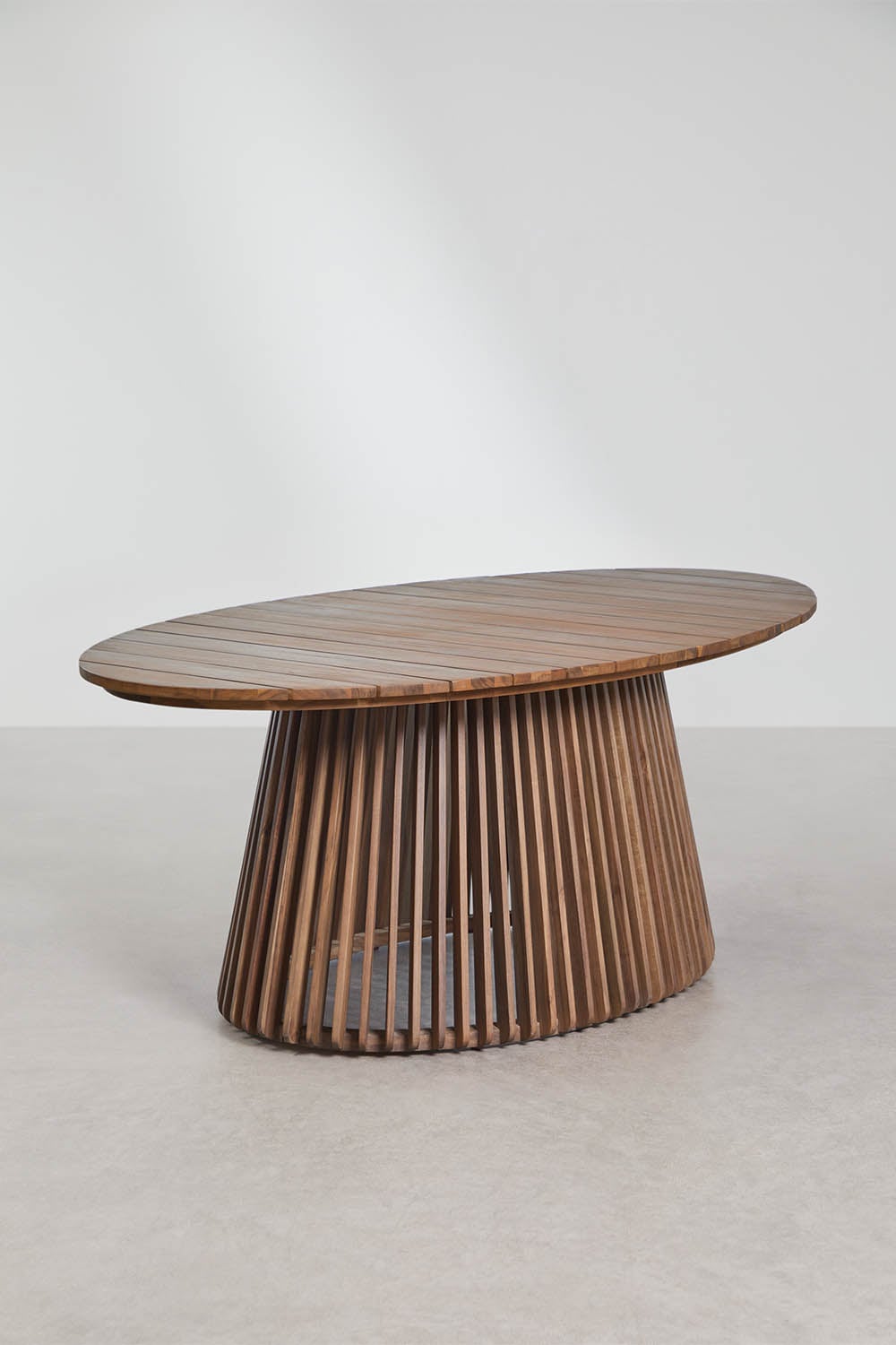 Mesa de jardim oval 200x110 cm em madeira de acácia Mura, imagem de galeria 1