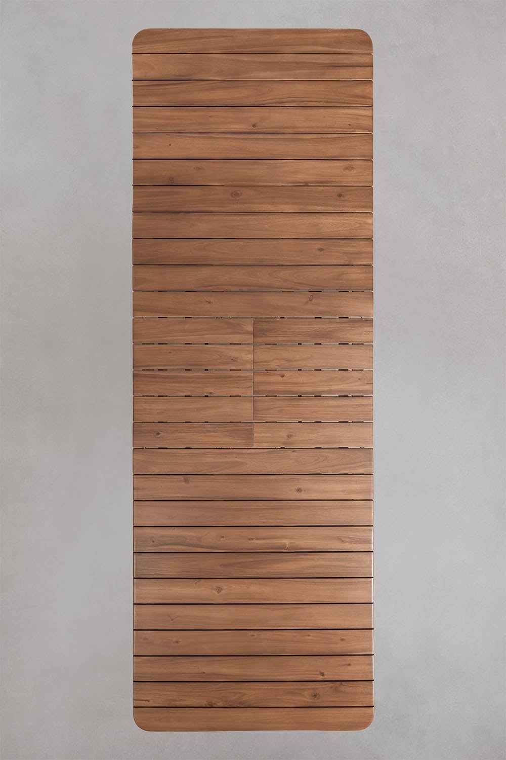 Conjunto de mesa retangular extensível Duala 250-310x105 cm e 8 cadeiras de jardim em madeira de acácia e corda trançada Karvia, imagem de galeria 8