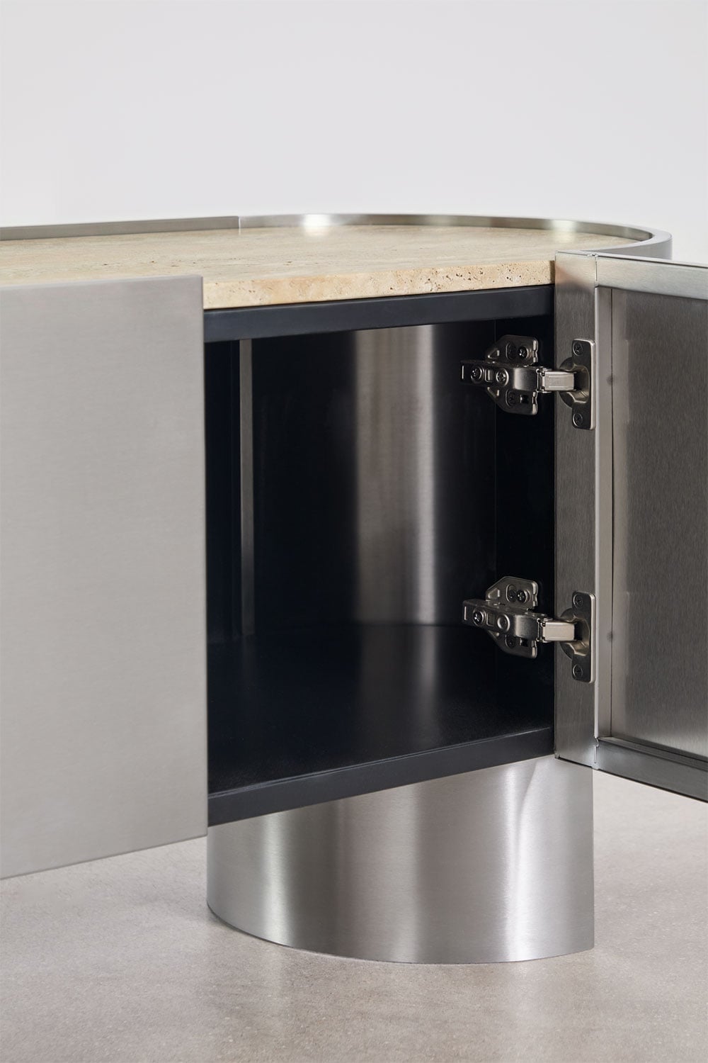 Móvel TV 180x40 cm em aço inoxidável Luena, imagem de galeria 4