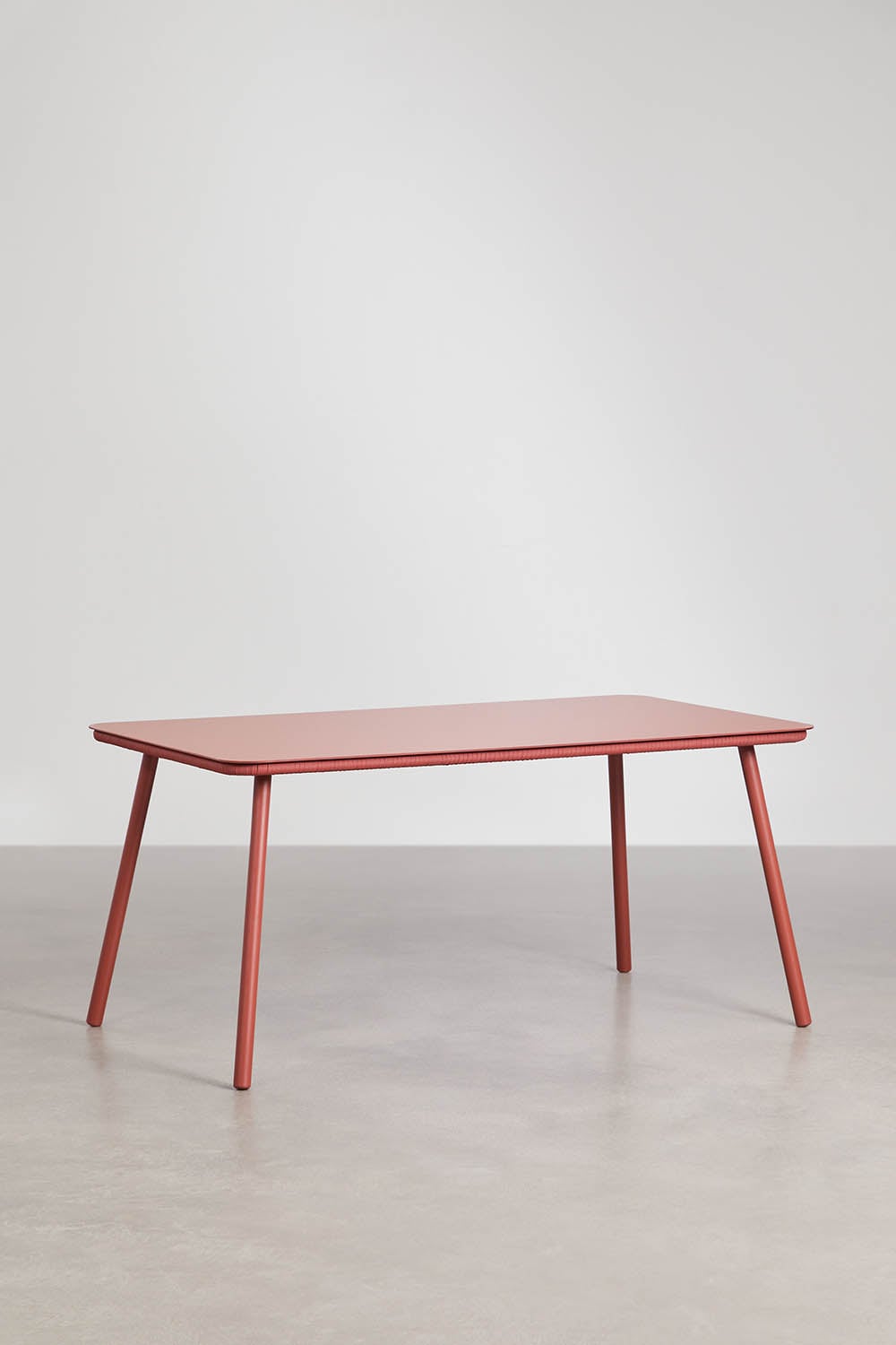 Conjunto de mesa retangular 160x90 cm e 4 cadeiras de jardim empilháveis em corda trançada Arhiza, imagem de galeria 4