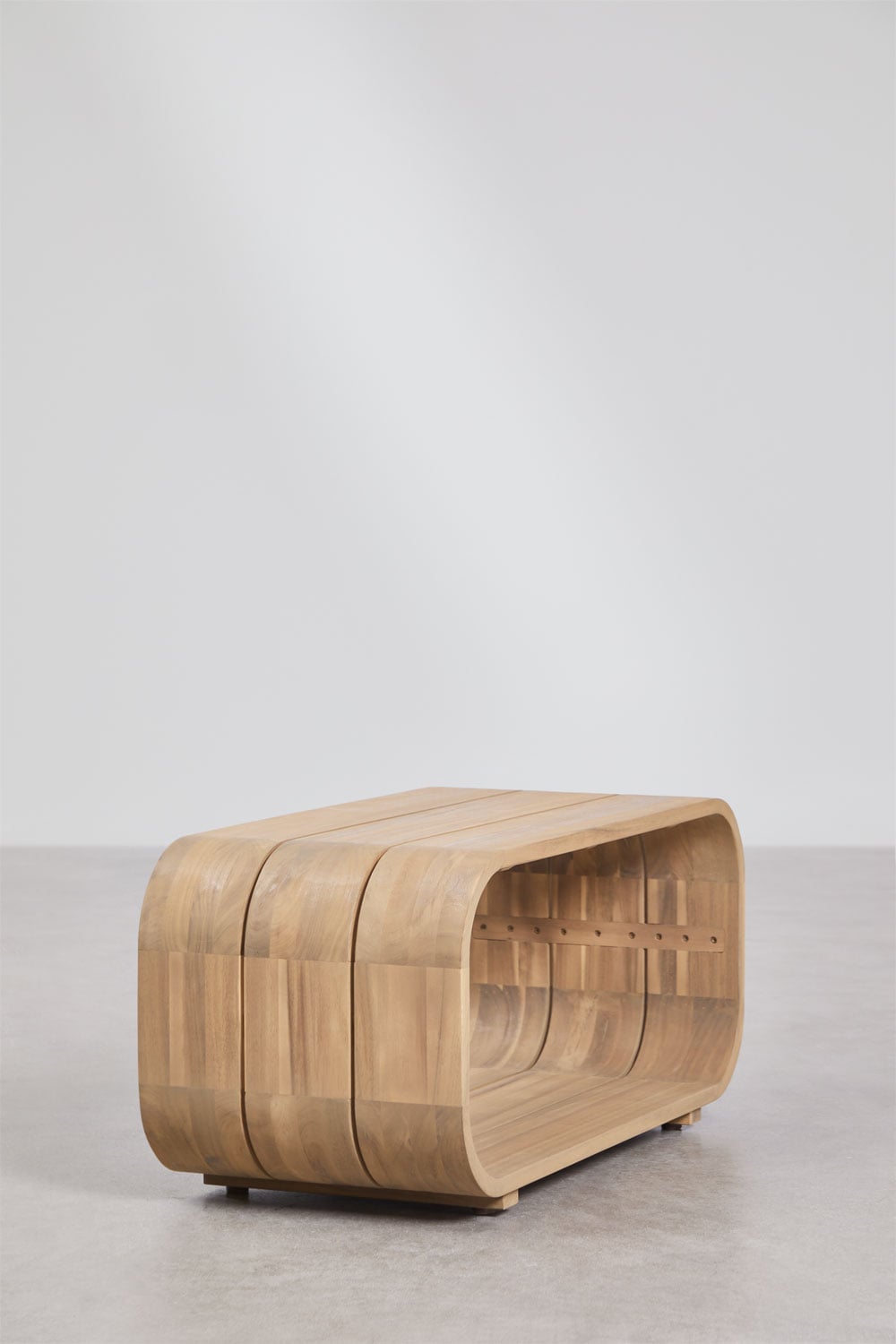 Mesa auxiliar para jardim retangular 85x35 cm em madeira de acácia Brivori, imagem de galeria 2