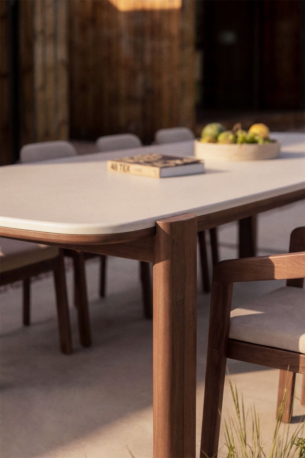 Mesa de jardim retangular 260x115 cm em madeira de acácia Vetra, imagem de galeria 2