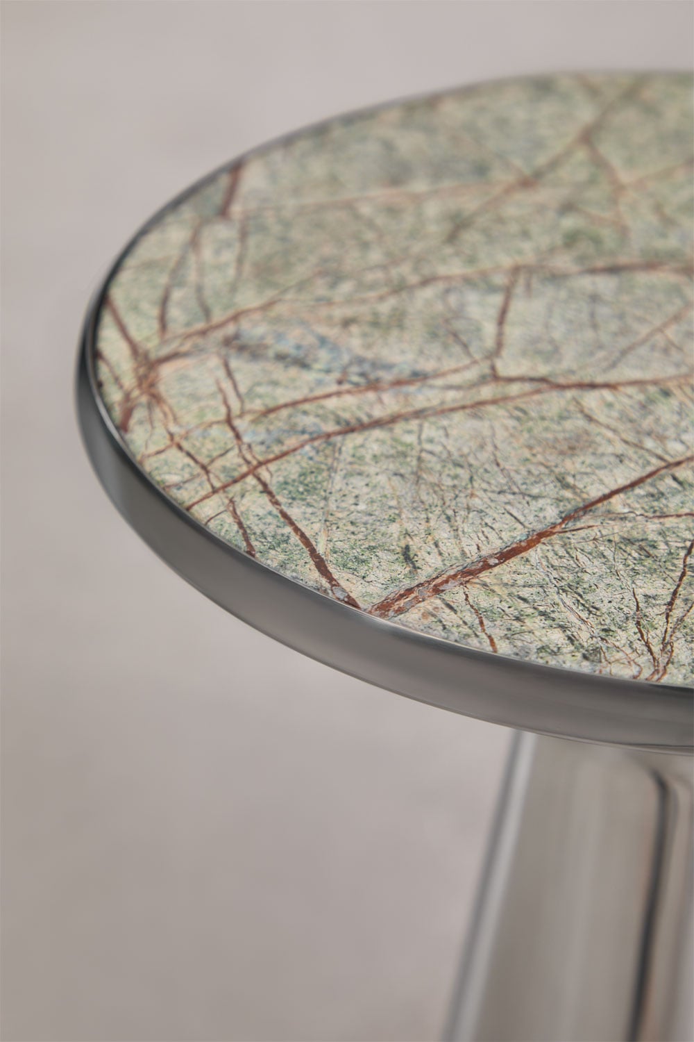 Mesa de cabeceira redonda Ø30 cm em aço inoxidável Selmalis, imagem de galeria 2