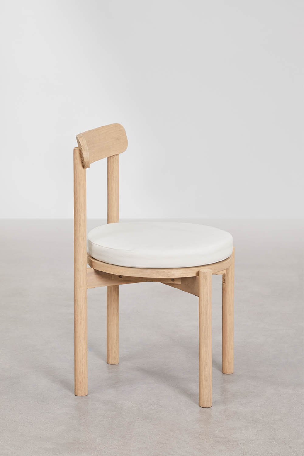 Conjunto de mesa redonda Ø120 cm em cimento Emiria e 6 cadeiras de jardim em madeira de acácia Nualis, imagem de galeria 8