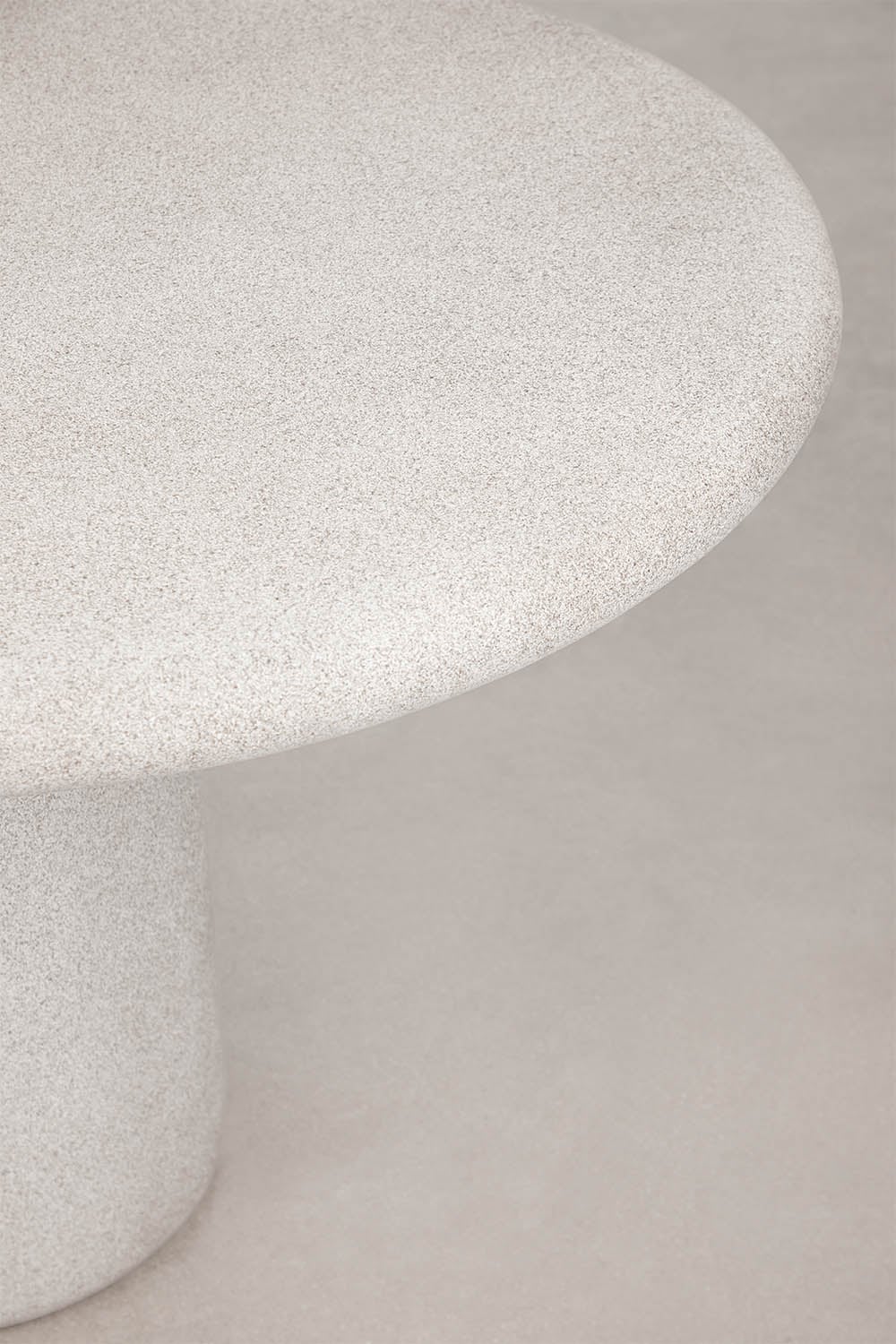 Conjunto de mesa oval 260x110 cm em cimento Aurean e 10 cadeiras de jardim em madeira de acácia e tecido bouclé Malta, imagem de galeria 5