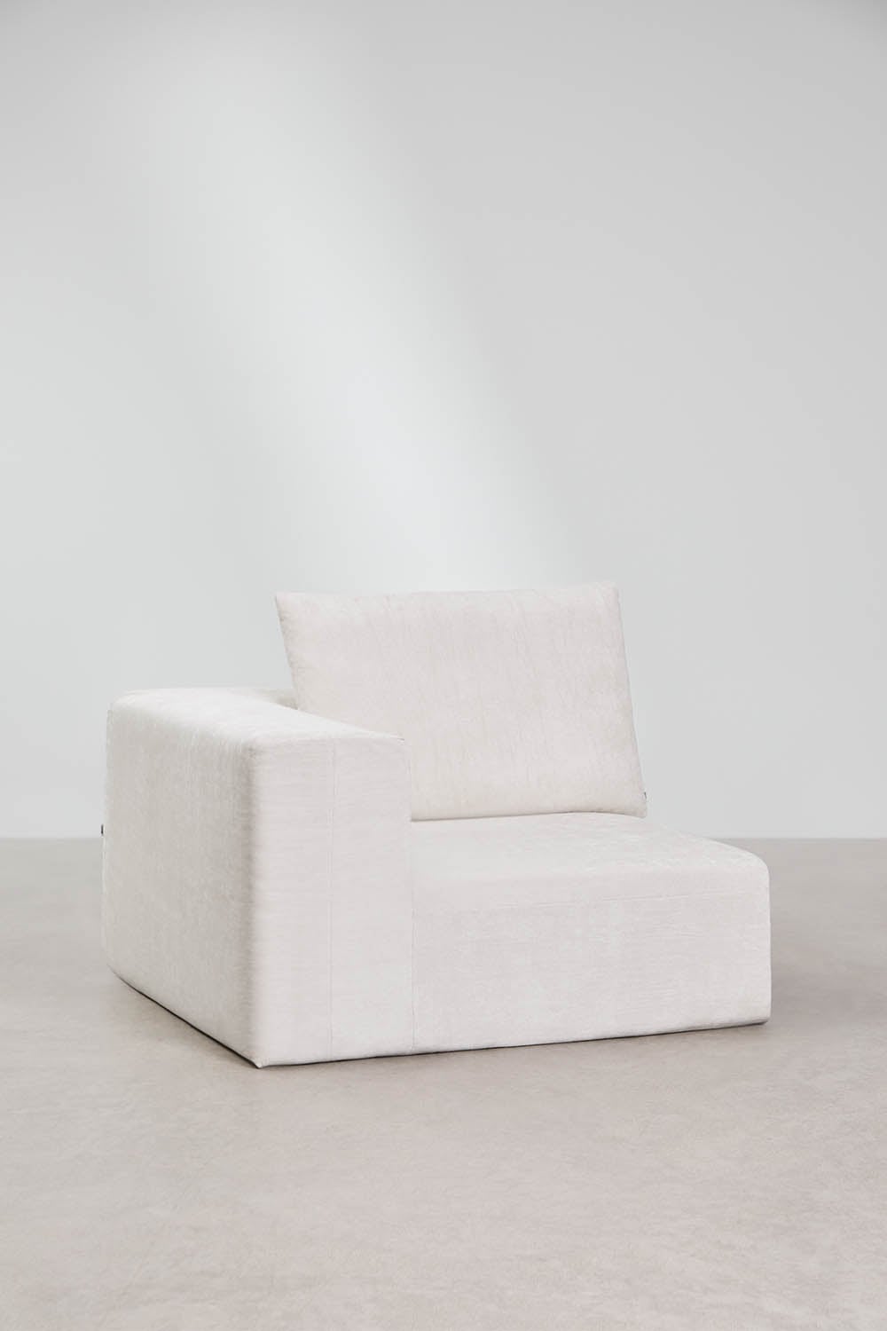 Sofá modular de 3 peças e puff em chenille embalado a vácuo Norridge, imagem de galeria 4