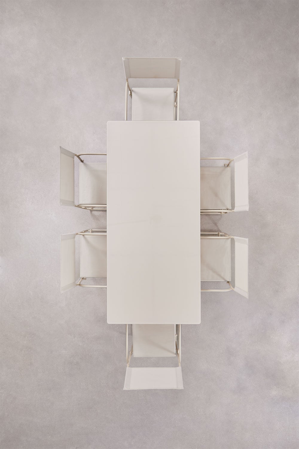 Conjunto de mesa retangular 185x85 cm e 6 cadeiras de diretor dobráveis em aço Melida, imagem de galeria 2