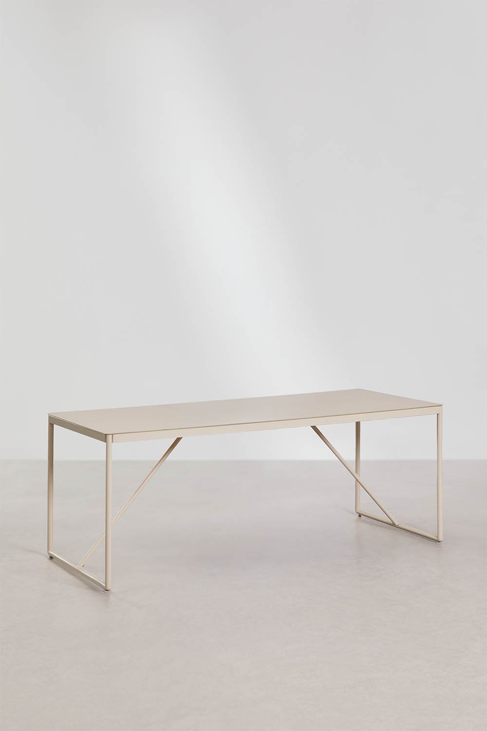 Conjunto de mesa retangular 185x85 cm e 6 cadeiras de diretor dobráveis em aço Melida, imagem de galeria 3