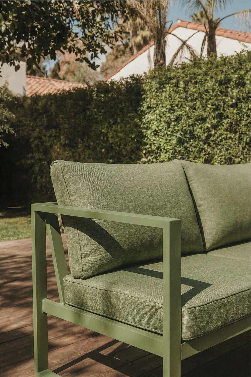 Conjunto de jardim com sofá de 2 lugares, 2 poltronas e mesa de centro em alumínio Lipov, imagem de galeria 2