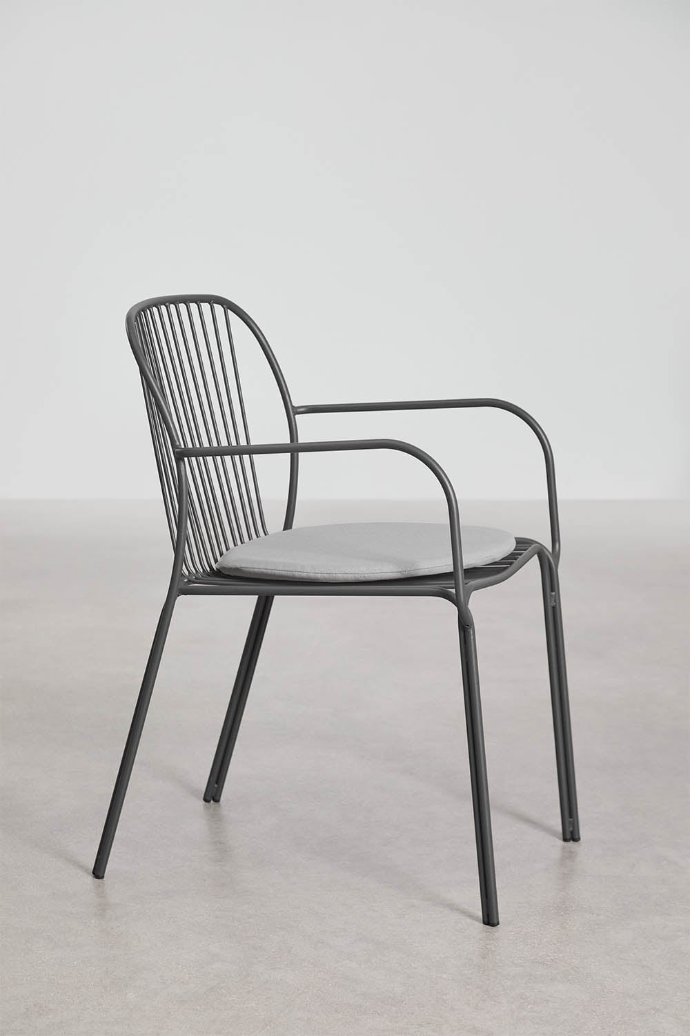 Conjunto de mesa retangular 200x95 cm em alumínio Brinela e 8 cadeiras de jardim com apoios de braços em aço Anerina, imagem de galeria 8