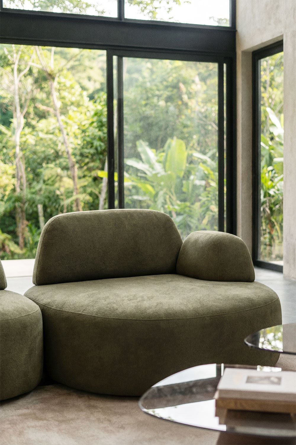 Sofá modular chaise longue direito de 2 peças estofado Giorgia, imagem de galeria 2