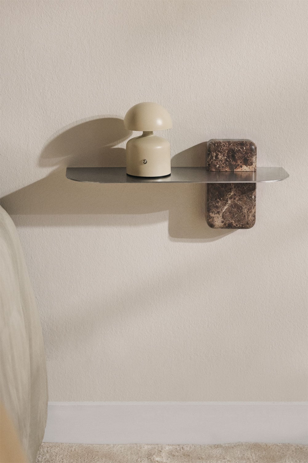 Mesa de cabeceira flutuante 45x15 cm em aço inoxidável Serbian, imagem de galeria 1