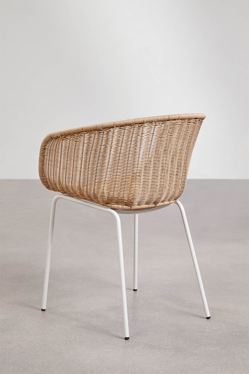Pack de 4 cadeiras de jantar com braços em rattan sintético e aço New Tulua, imagem de galeria 3