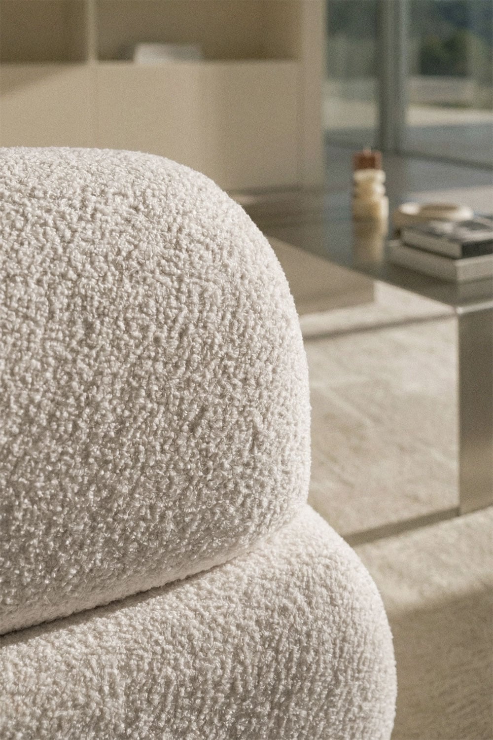 Sofá de 2 lugares em pelúcia de carneiro embalado a vácuo Mirabel, imagem de galeria 2