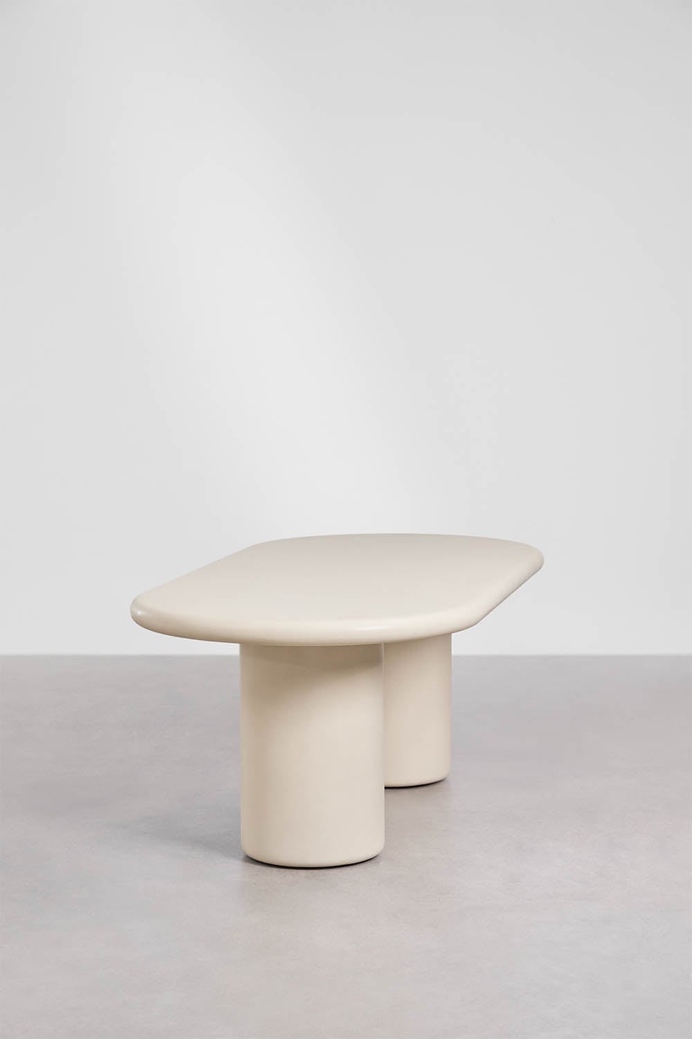 Mesa de jardim oval 220x100 cm em cimento Namara, imagem de galeria 4