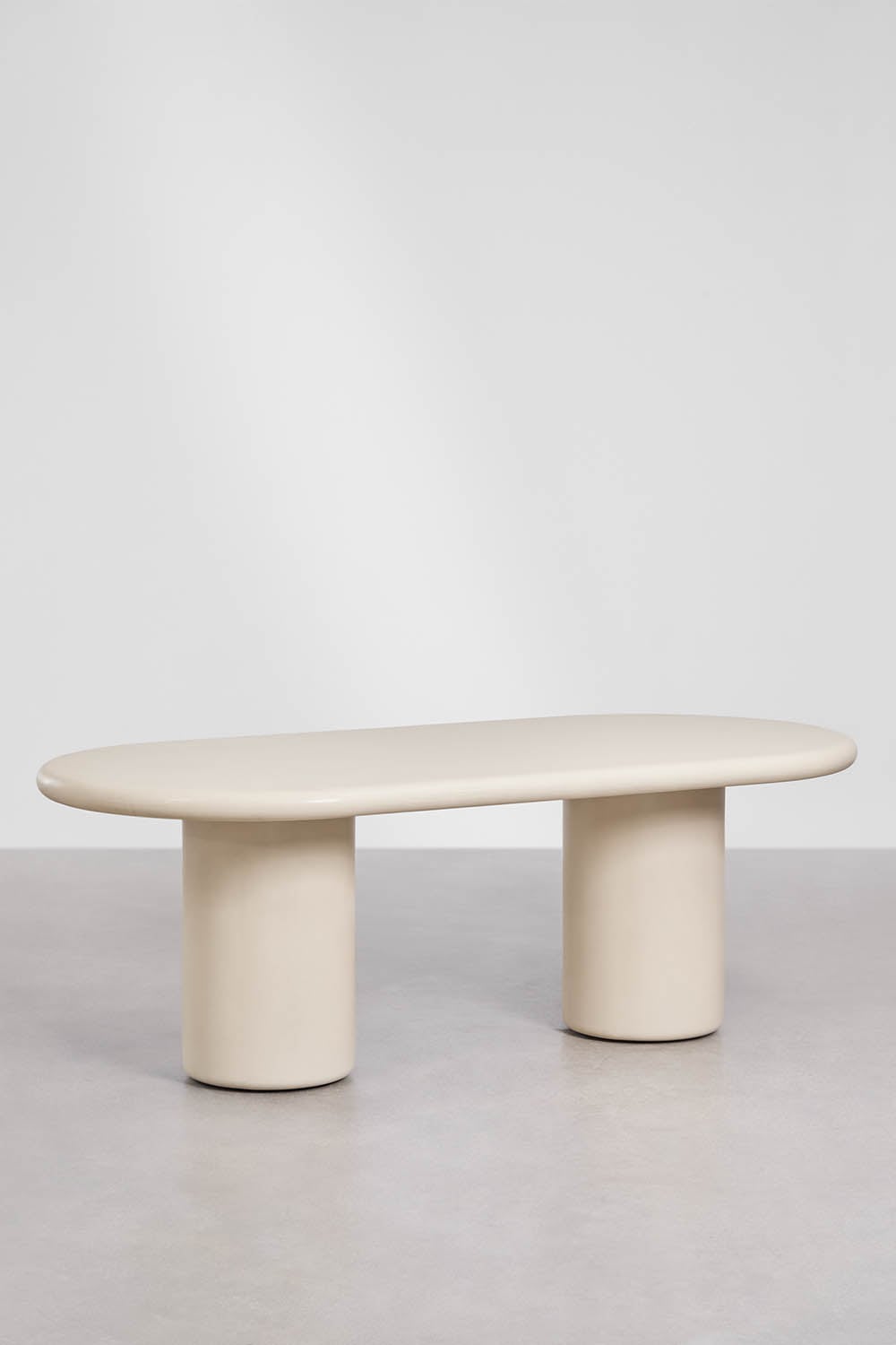 Mesa de jantar oval 220x100 cm em cimento Namara, imagem de galeria 1