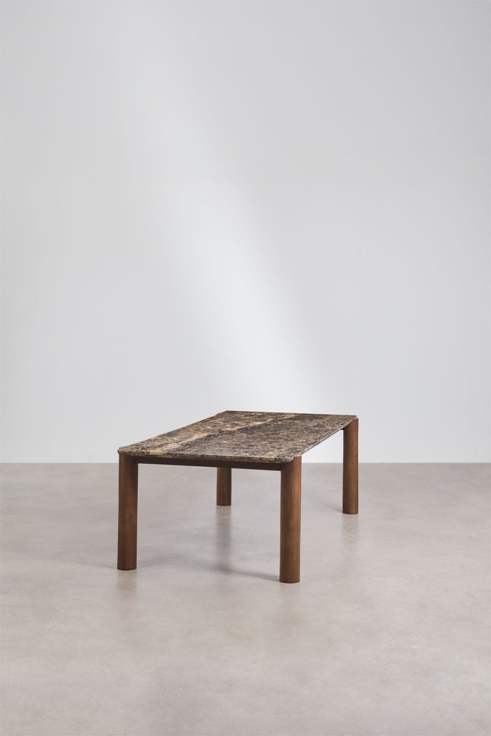 Mesa de jantar retangular 245x110 cm em madeira de manga e mármore Oneca, imagem de galeria 4