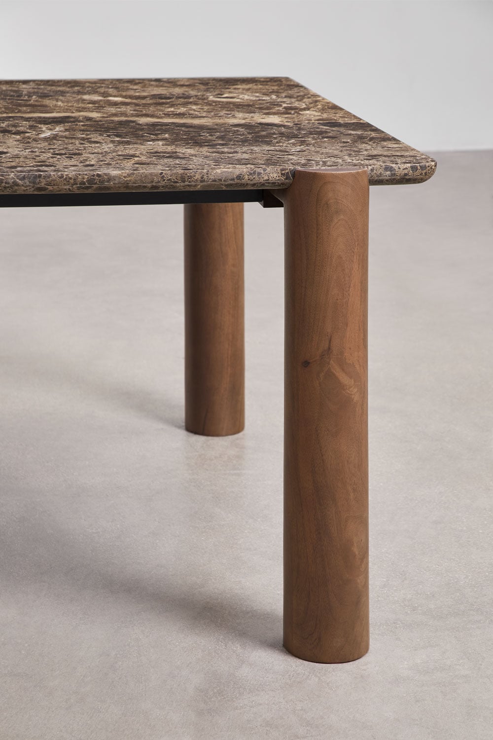 Mesa de jantar retangular 245x110 cm em madeira de manga e mármore Oneca, imagem de galeria 5