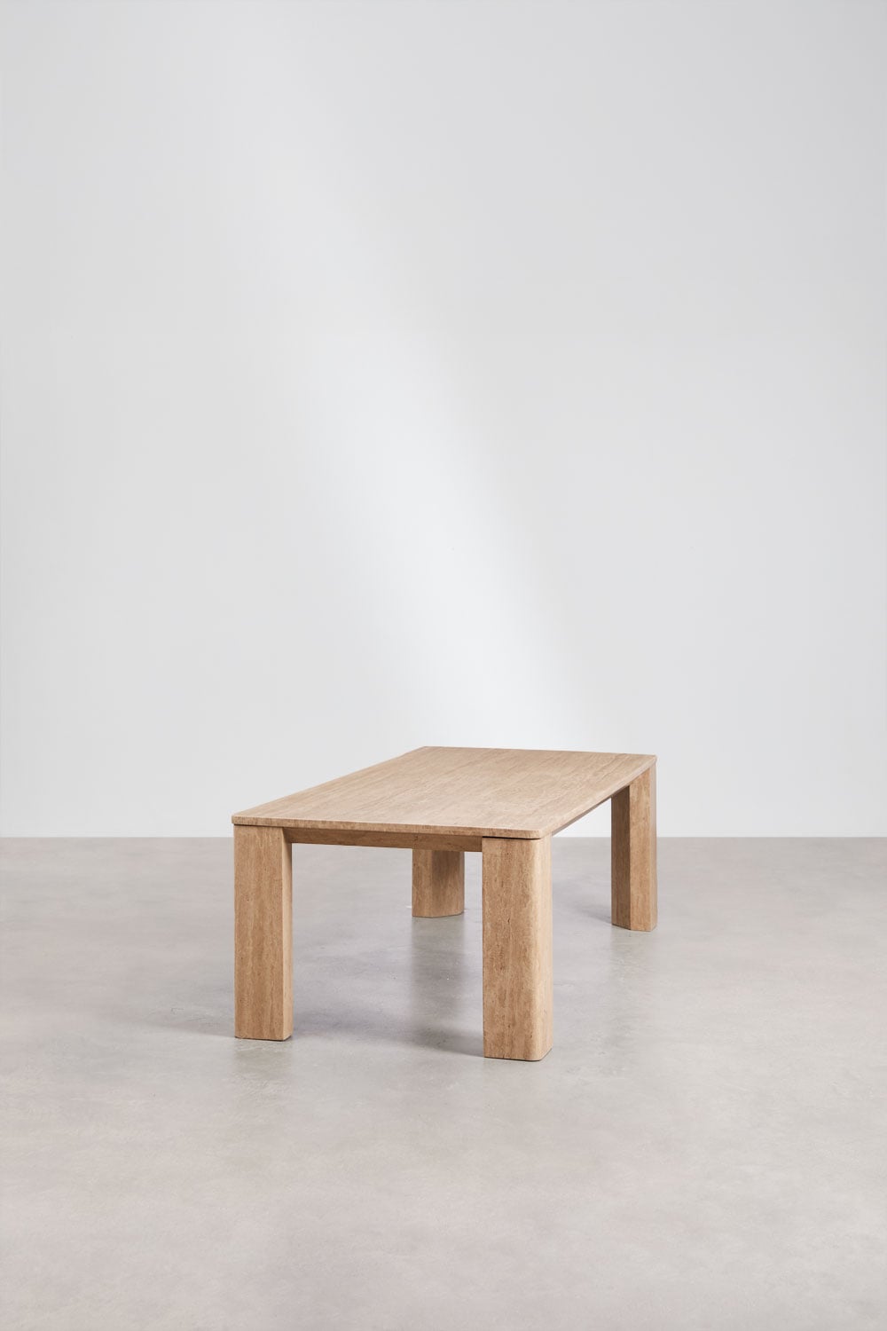 Mesa de jantar retangular 240x110 cm em travertino Gundemar, imagem de galeria 2