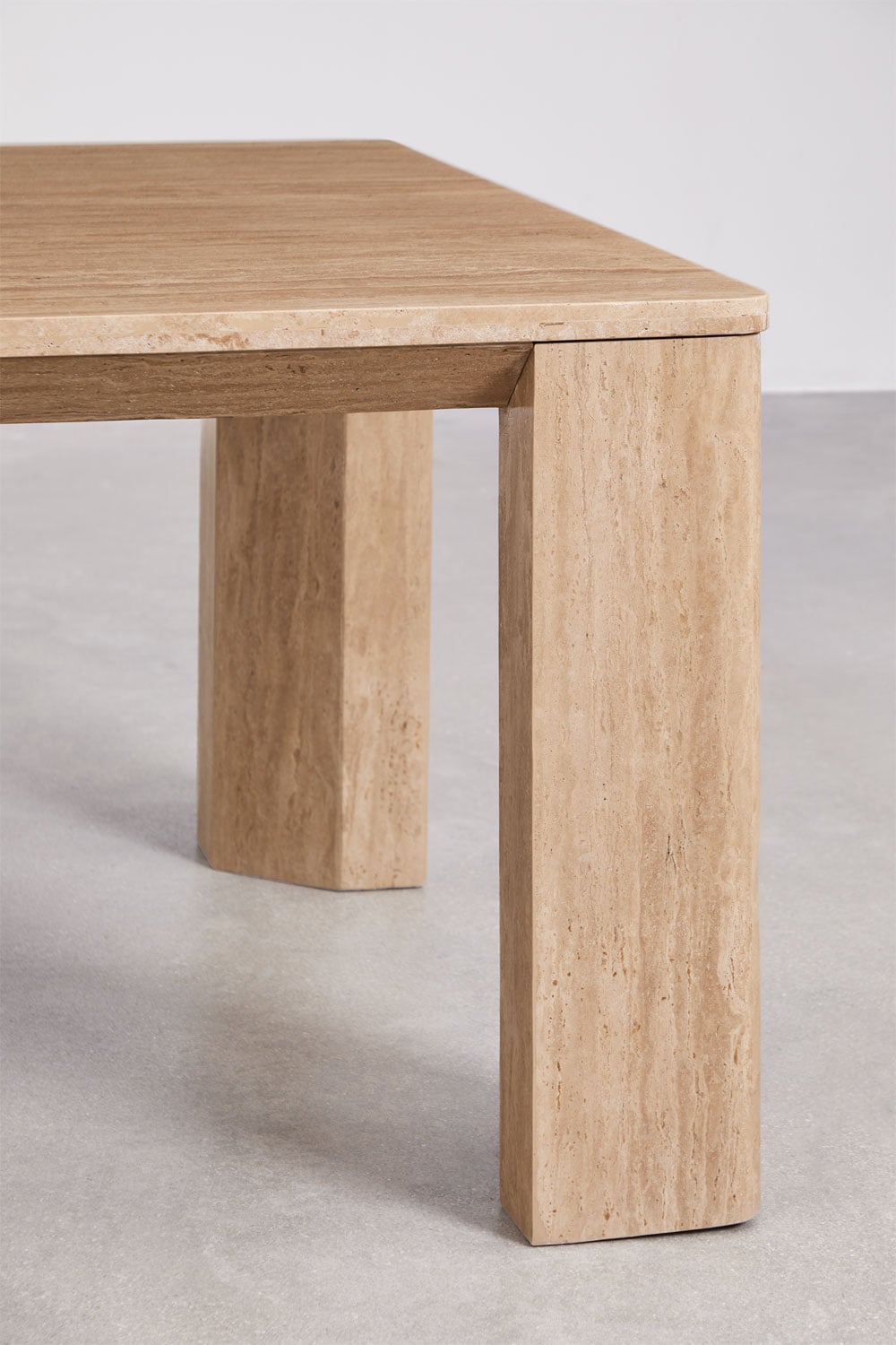 Mesa de jantar retangular 240x110 cm em travertino Gundemar, imagem de galeria 3