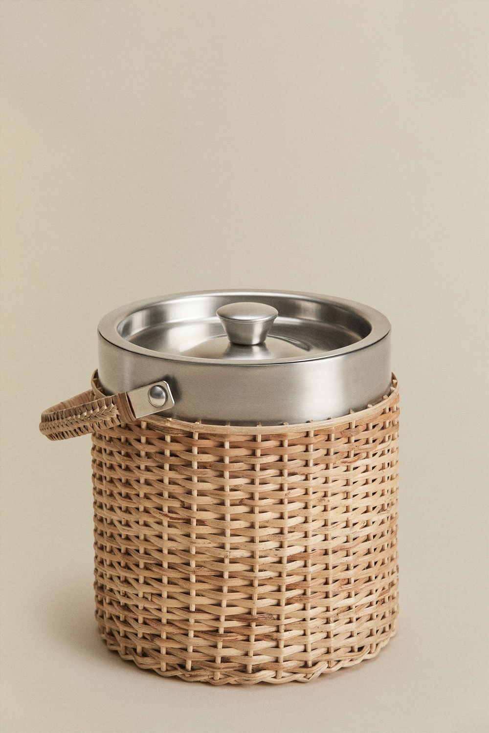 Conjunto de balde de gelo com pinças em aço inoxidável e bambu Dakomi, imagem de galeria 2