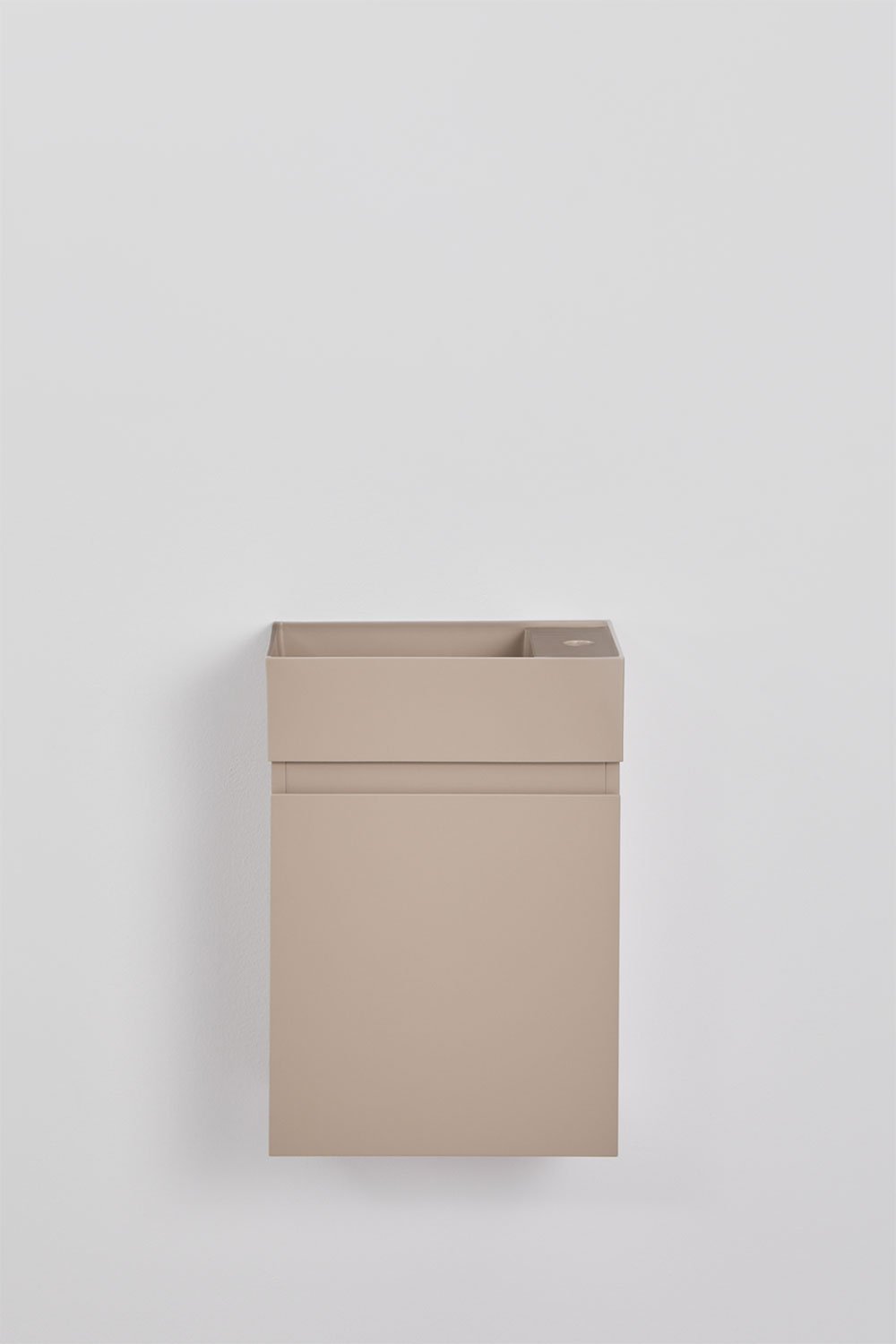 Conjunto de móvel de casa de banho suspenso 40x25 cm em madeira com lavatório integrado Abigail, imagem de galeria 1