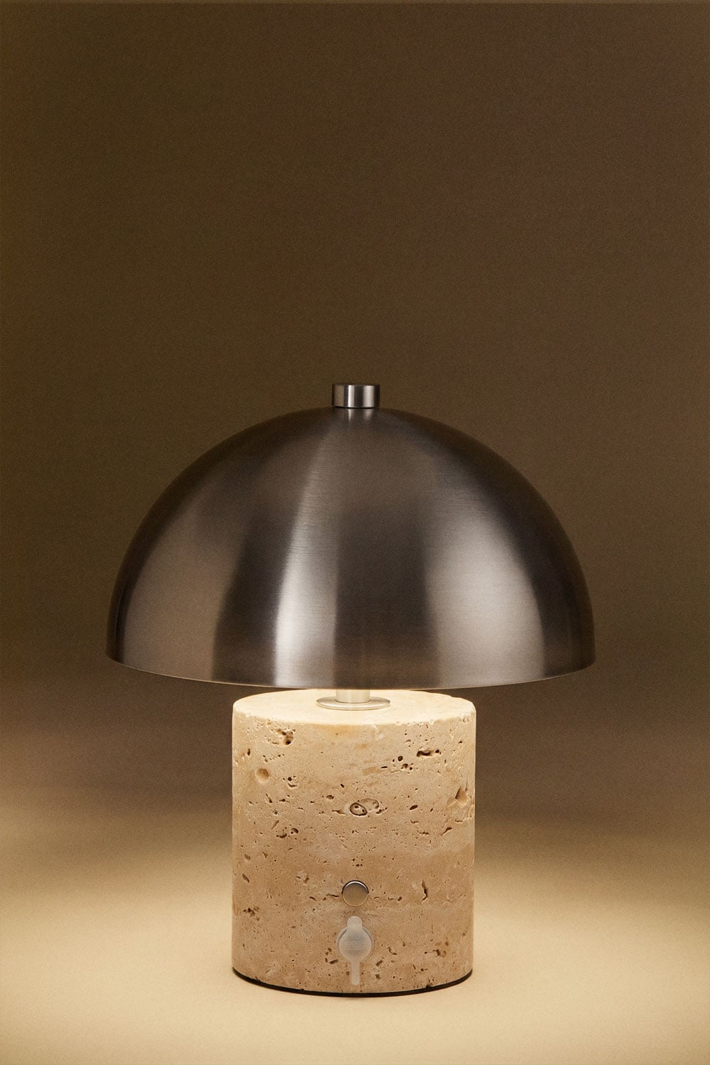 Lâmpada de mesa LED sem fios em ferro e pedra natural Nicolas, imagem de galeria 2