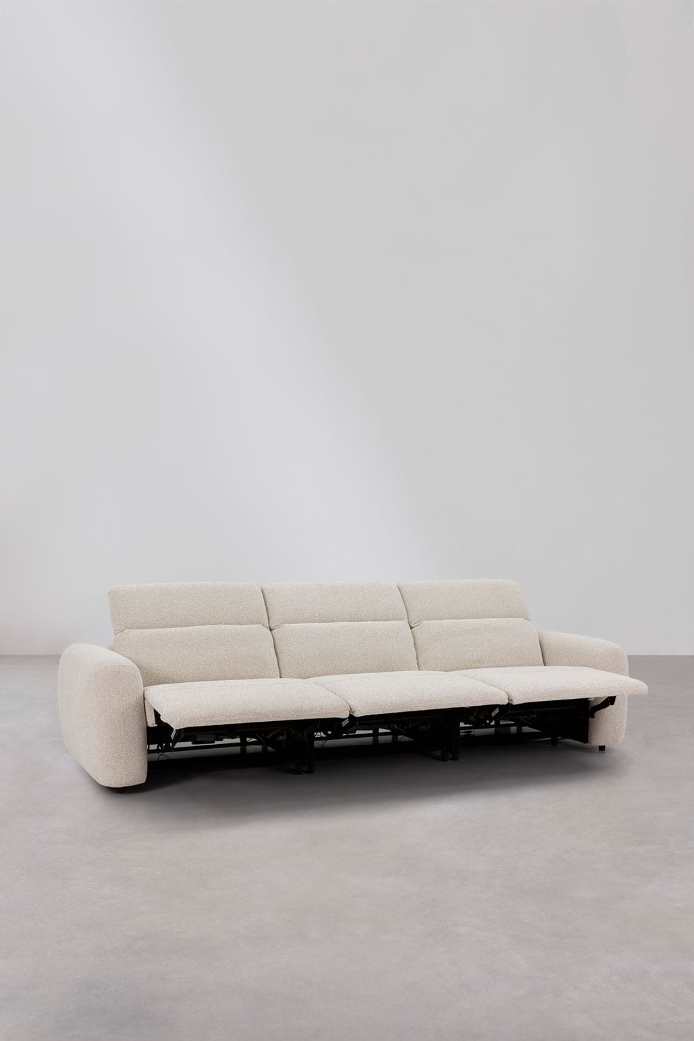 Conjunto de sala com sofá reclinável e elétrico de 3 lugares e poltrona estofada Peggy, imagem de galeria 6