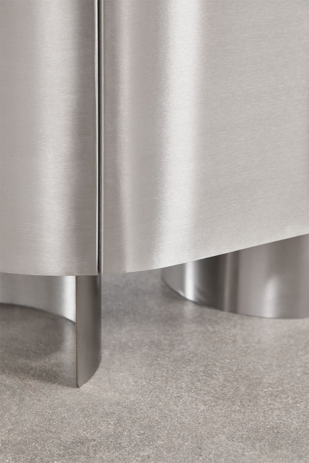 Oval bedside table 50x35 cm in stainless steel Luena, imagem de galeria 6