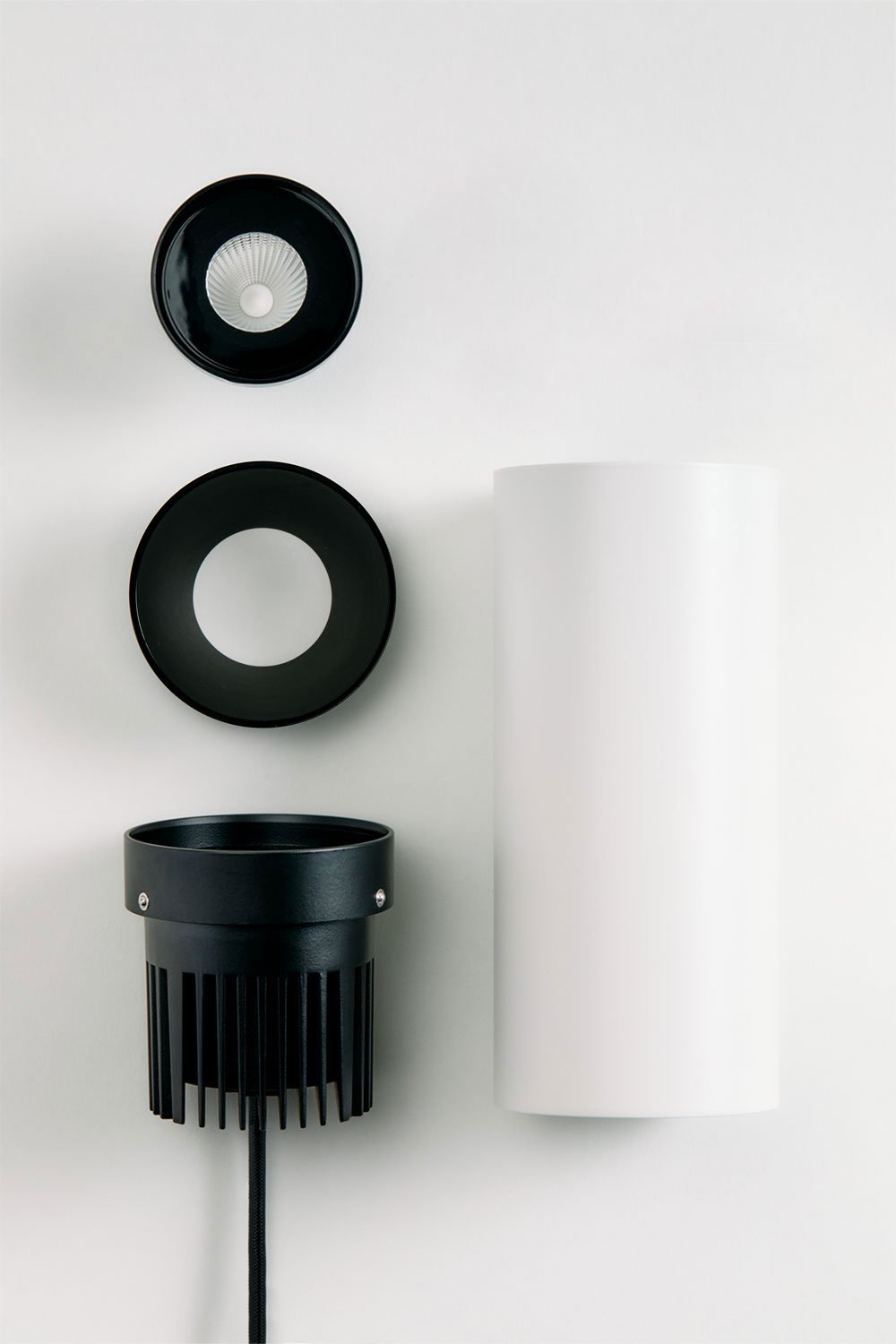 Conjunto de 2 luminárias de teto LED redondas de sobrepor, Ø7,2 cm, em alumínio Luisiana, imagen de galeria 7