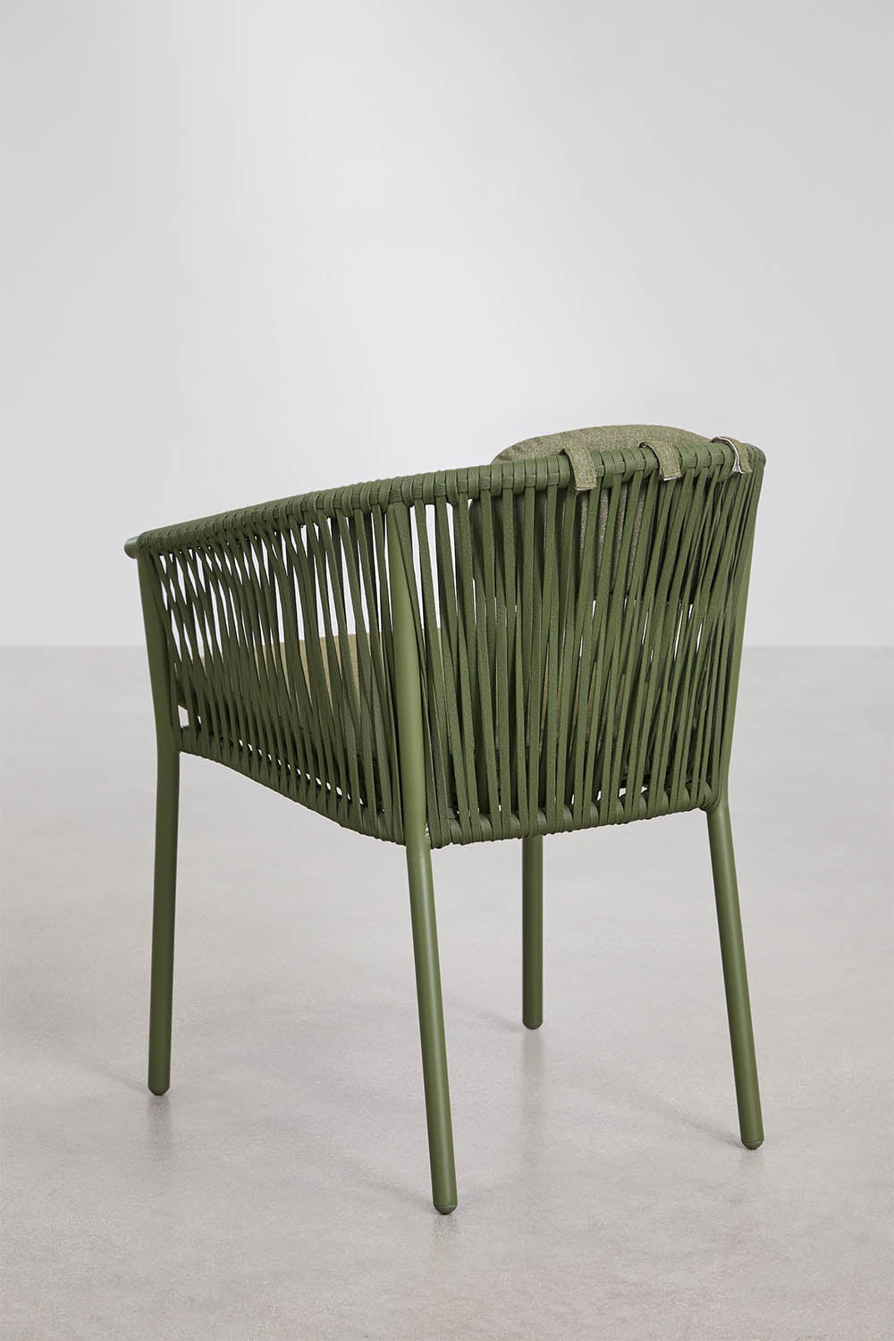 Conjunto de mesa retangular extensível 90-180x90 cm Starmi e 4 cadeiras de jardim empilháveis em alumínio e corda trançada Ondin, imagem de galeria 10