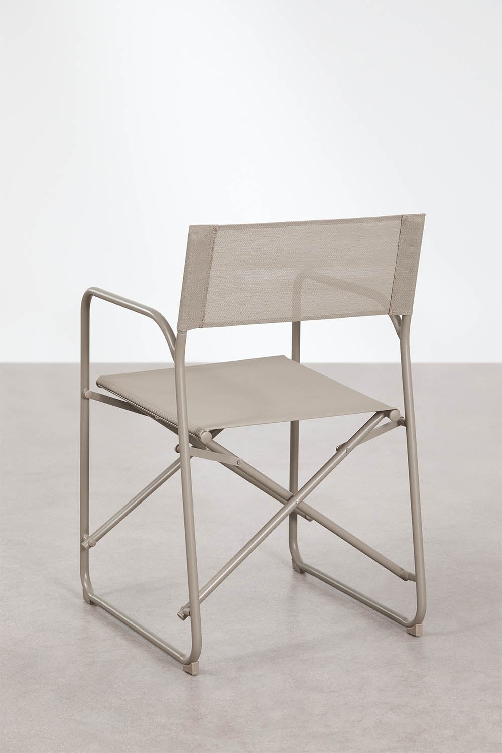 Conjunto de mesa extensível 145-200x145 cm em alumínio Barces e 6 cadeiras de diretor dobráveis de jardim em aço Melida, imagem de galeria 12