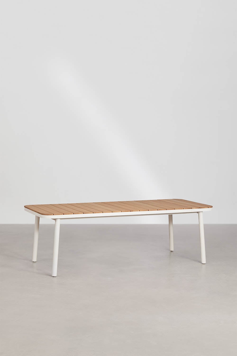 Conjunto de mesa retangular extensível 240-300x100 cm Mareiran e 8 cadeiras de jardim em alumínio e rattan sintético Isaran, imagem de galeria 3