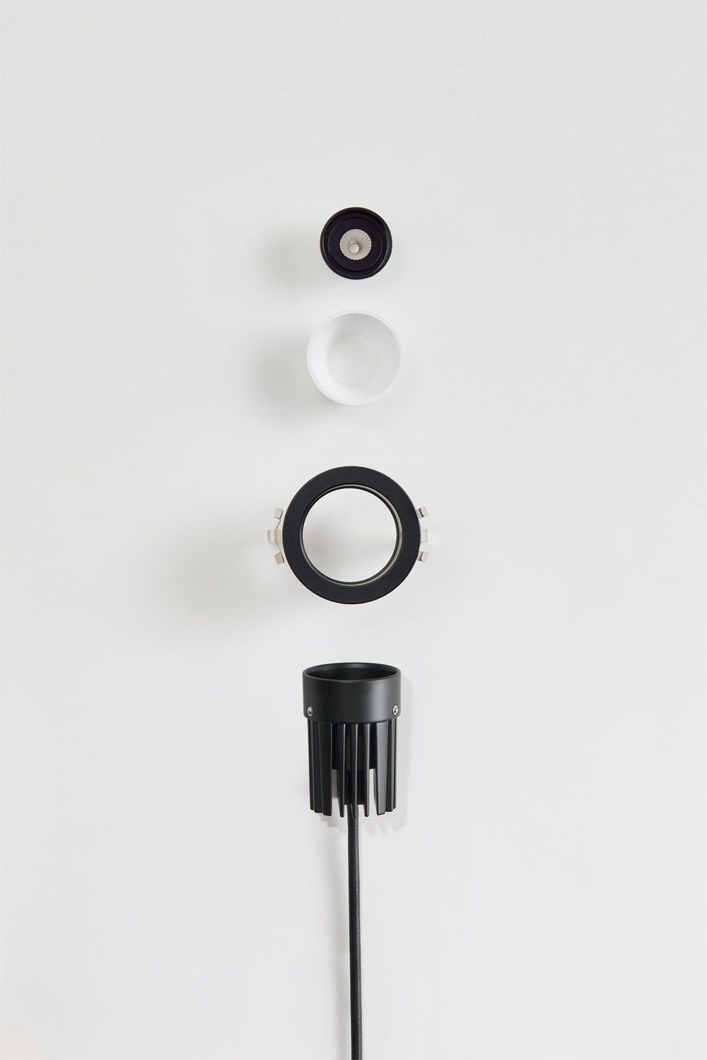 Pack de 2 downlights LED embutidos com molduras redondas Ø5 cm em alumínio Luisiana, imagen de galeria 6