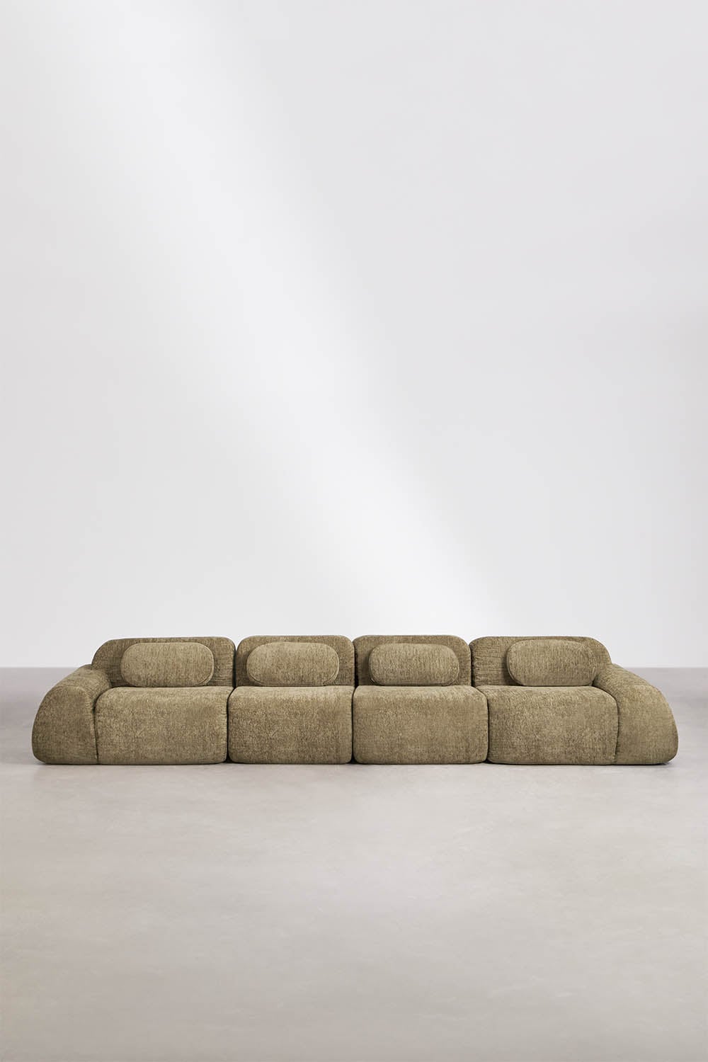 Sofá modular de 4 peças em chenille embalado a vácuo Merida, imagem de galeria 3