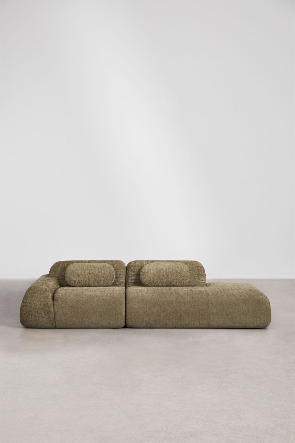 Sofá modular de canto em 2 peças com chaise longue direito em chenille embalado a vácuo Mérida, imagem de galeria 3