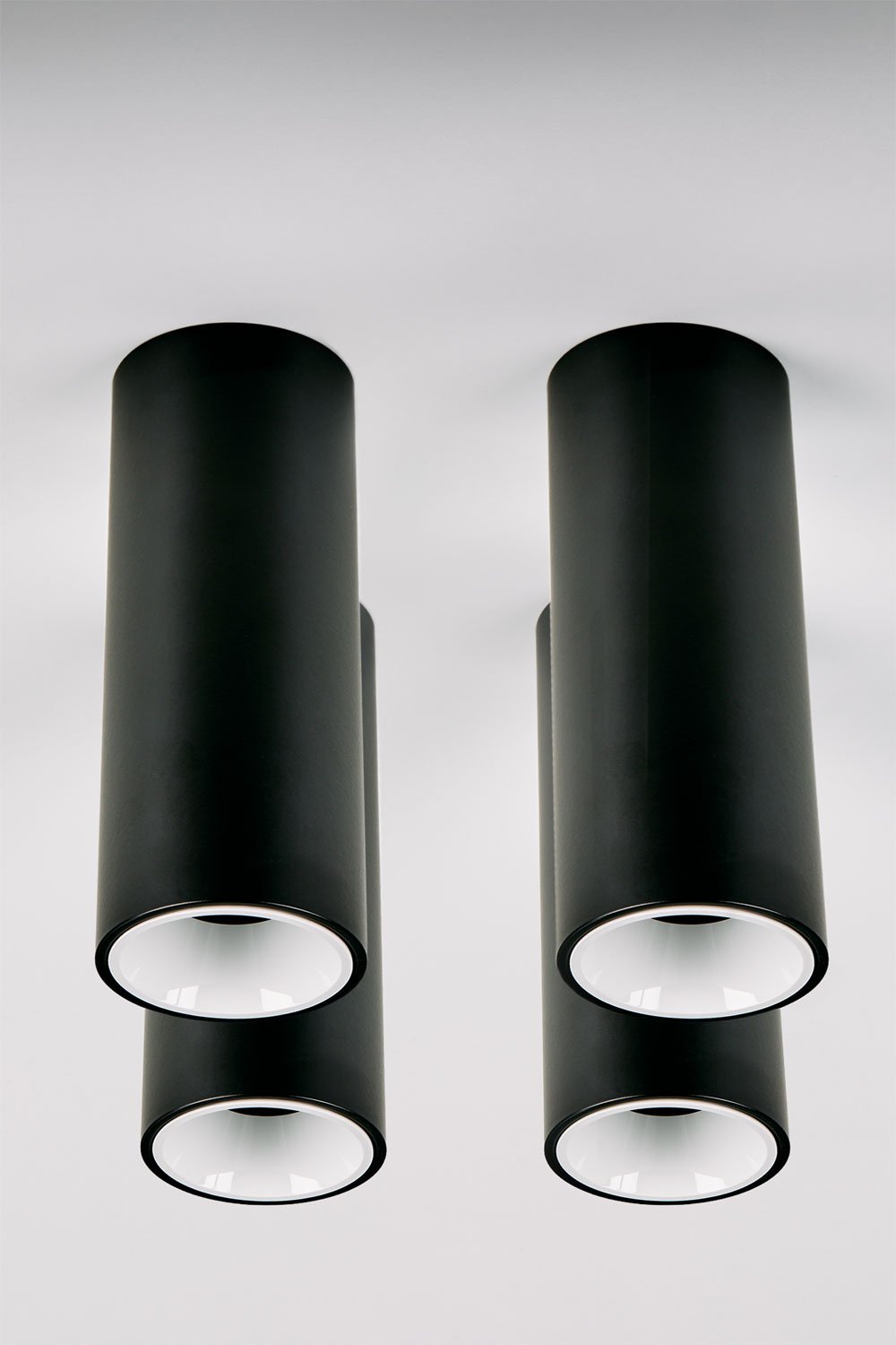 Pack de 4 apliques de teto LED de superfície redondos Ø7,2 cm para exterior em alumínio Luisiana, imagen de galeria 1