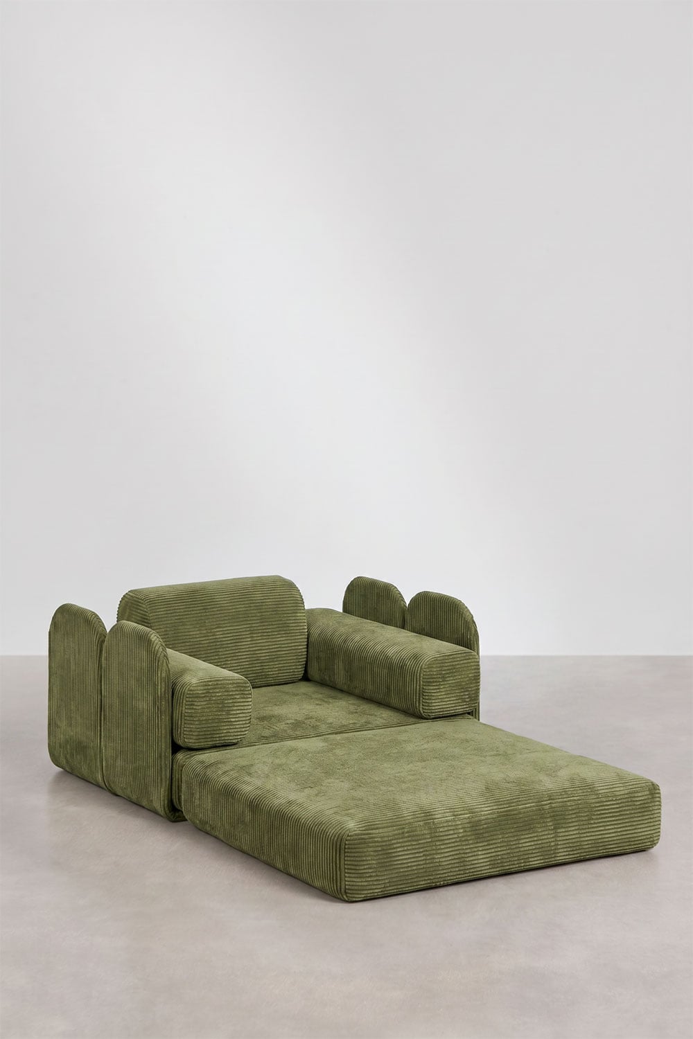 Poltrona-cama em veludo cotelê embalada a vácuo Paoly, imagem de galeria 6