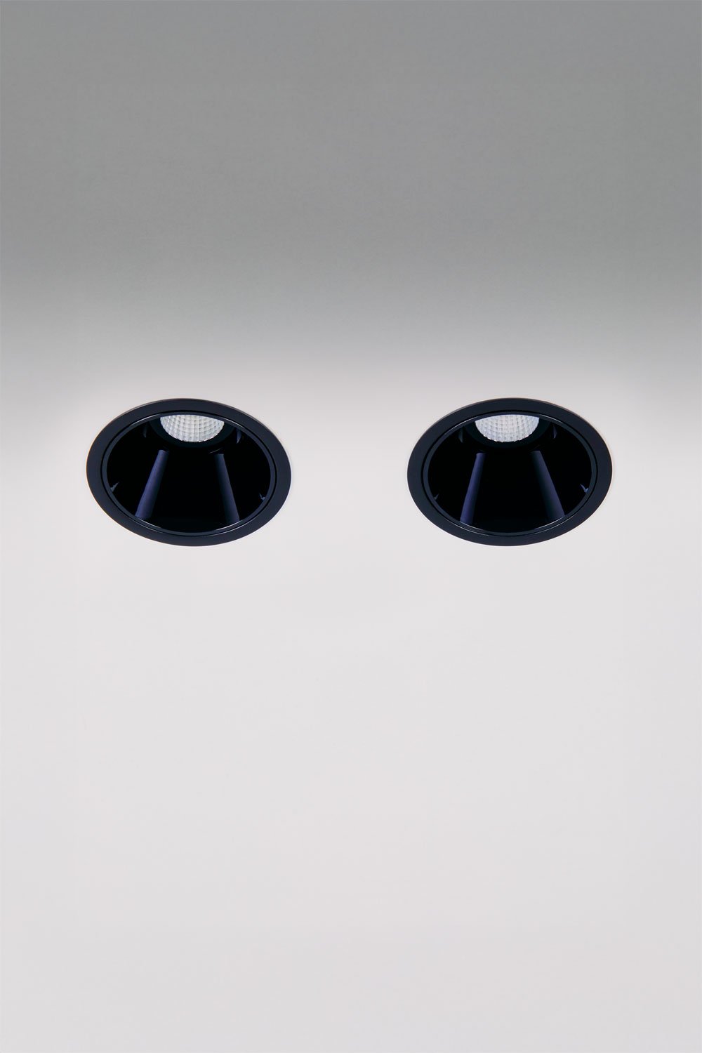 Pack de 2 downlights LED embutidos com molduras redondas Ø7 cm para exterior em alumínio Luisiana, imagen de galeria 1