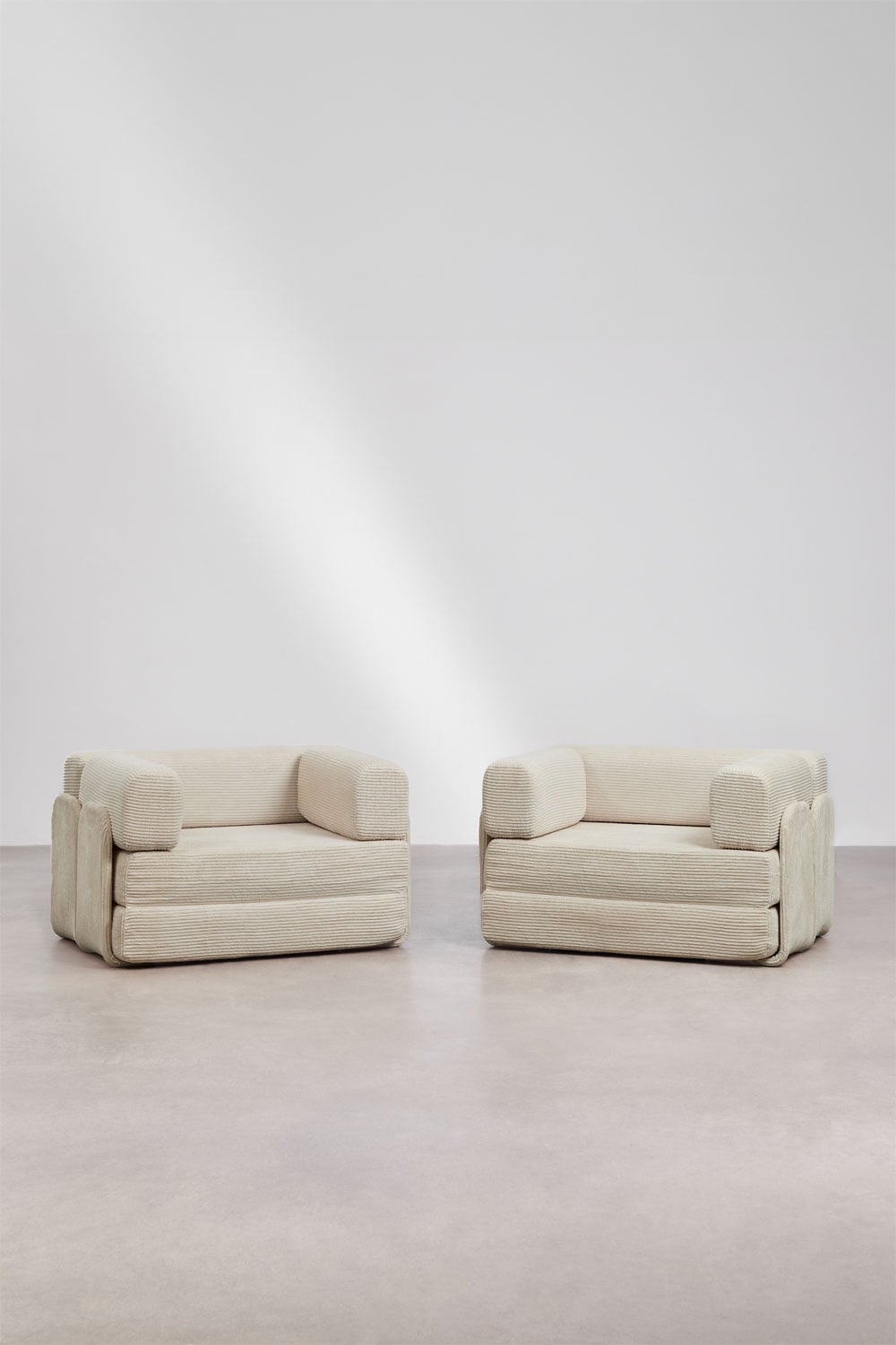 Pack de 2 poltronas-cama em veludo embaladas a vácuo Kyoto, imagem de galeria 1