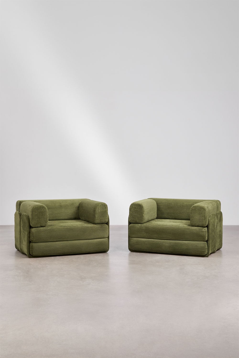 Pack de 2 poltronas-cama em veludo embaladas a vácuo Kyoto, imagem de galeria 1