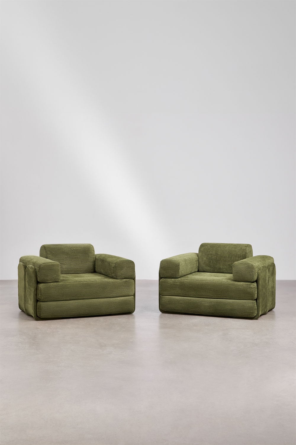 Pack de 2 poltronas-cama em veludo embaladas a vácuo Paoly, imagem de galeria 1