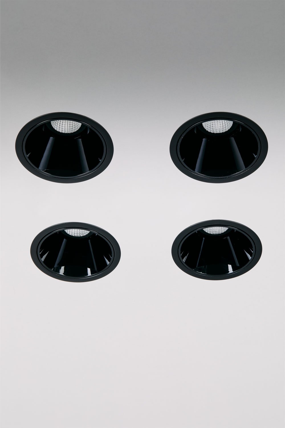 Pack de 4 downlights LED embutidos com molduras redondas Ø8 cm para exterior em alumínio Luisiana, imagen de galeria 1