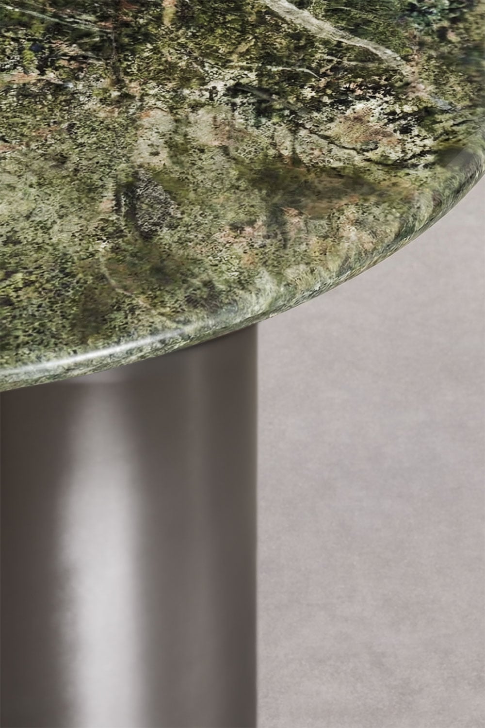 Mesa de jantar redonda Ø120 cm em aço inoxidável Luceida, imagem de galeria 2