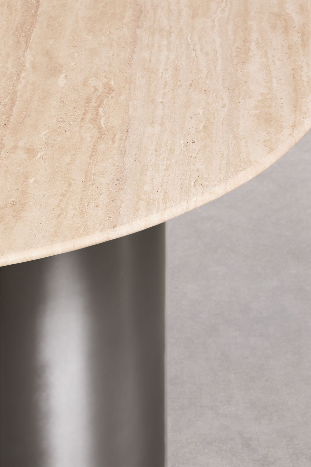 Mesa de jantar redonda Ø120 cm em aço inoxidável Luceida, imagem de galeria 2