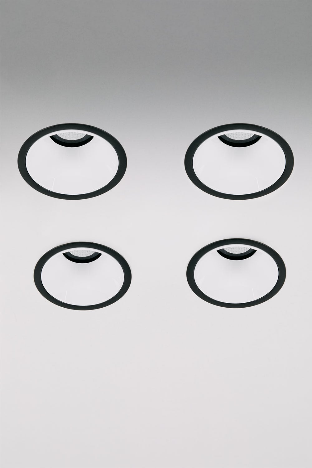 Pack de 4 downlights LED embutidos com molduras redondas Ø8 cm em alumínio Luisiana, imagen de galeria 1