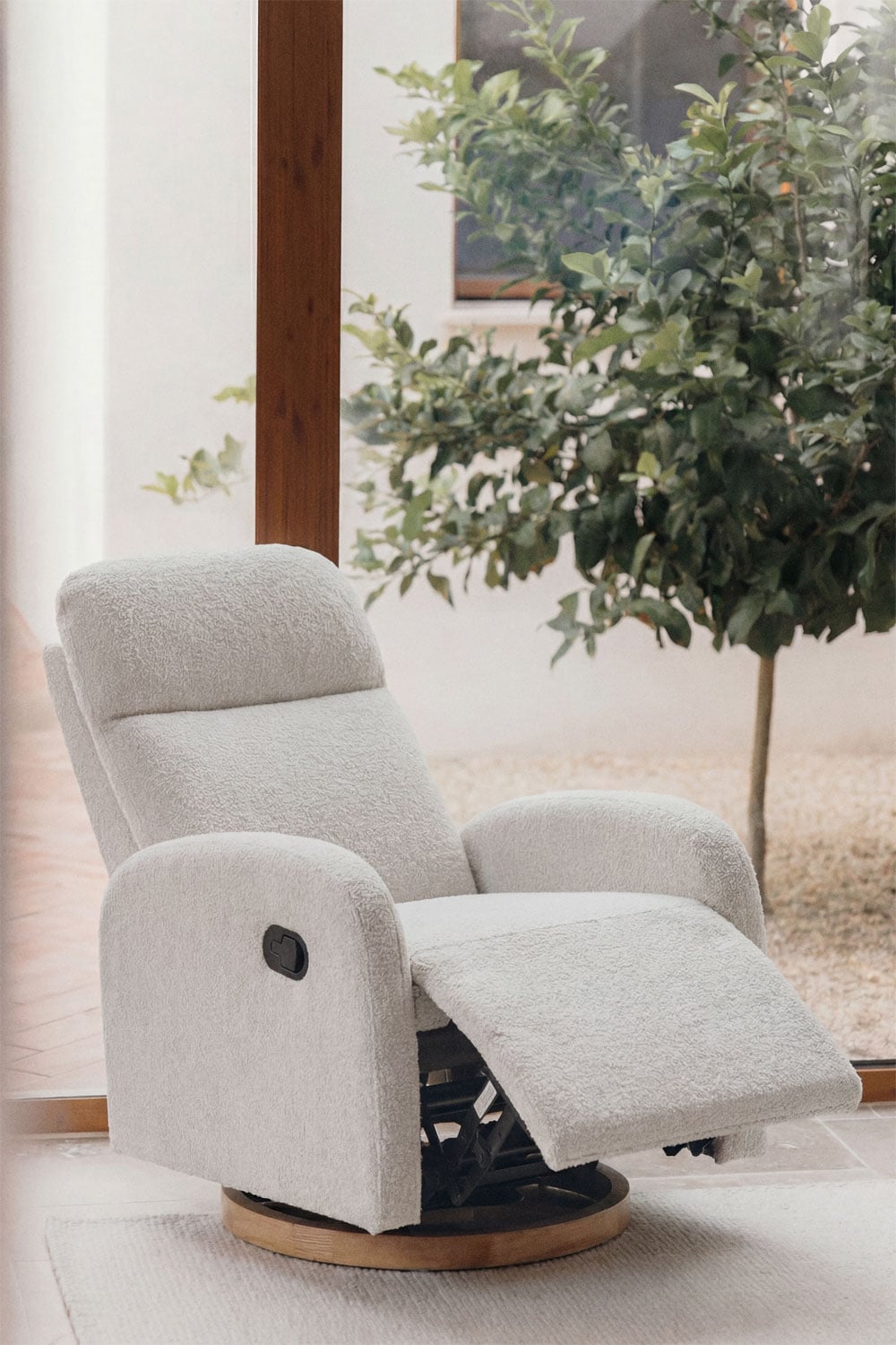 Pack de 2 poltronas reclináveis e giratórias em tecido bouclé Vako, imagem de galeria 2