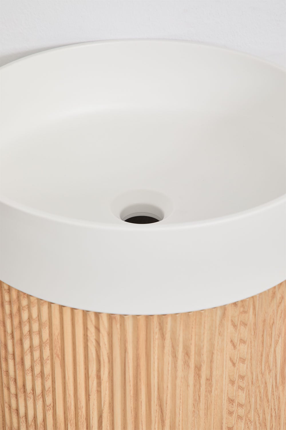 Conjunto de móvel de casa de banho Ø40 cm em madeira com lavatório integrado Freia, imagem de galeria 5